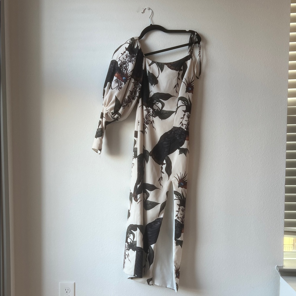 Zunilda Gutiérrez Elegant Printed White Dress